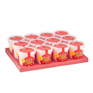 12 DISPLAY TRAY COTTON CANDY 50G STRAWBERRY 2