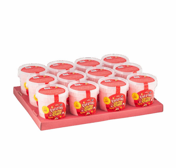 12 DISPLAY TRAY COTTON CANDY 50G STRAWBERRY 2