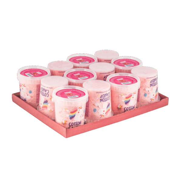 12 DISPLAY TRAY UPSIDE DOWN COTTON CANDY 50G STRAWBERRY 2