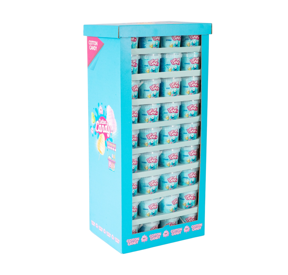 84 DISPLAY CASE COTTON CANDY BUCKET 50G BUBBLEGUM 2