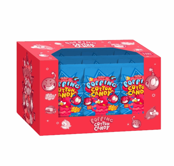 DISPLAY BOX 22 POPPING COTTON CANDY BAG 75G BUBBLEGUM 2