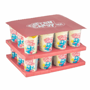 DOUBLE TRAY DISPLAY COTTON CANDY CUP 30G BANANA 2