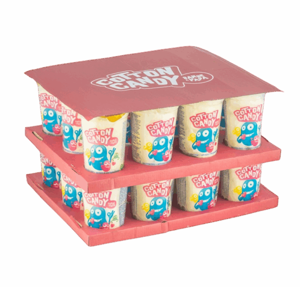 DOUBLE TRAY DISPLAY COTTON CANDY CUP 30G BANANA 2