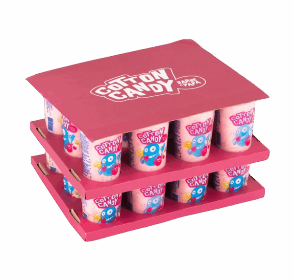 DOUBLE TRAY DISPLAY COTTON CANDY CUP 30G STRAWBERRY 2