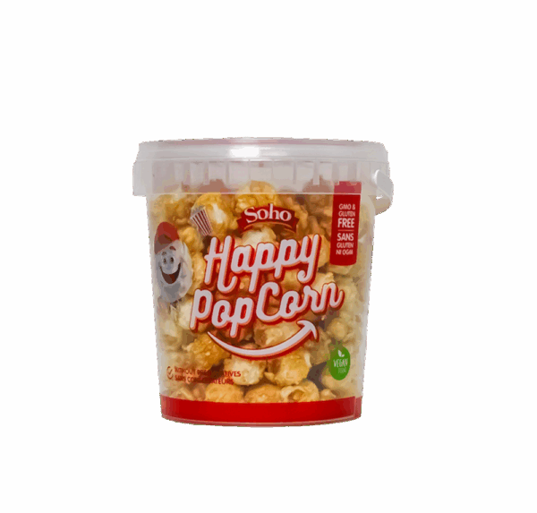 HAPPY POPCORN CARAMEL 100G BUCKET 2