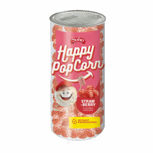 HAPPY POPCORN LONG TUBE FRAISE 170G 2