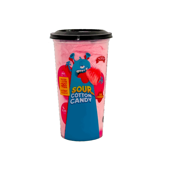 SOUR COTTON CANDY 60G Strawberry O