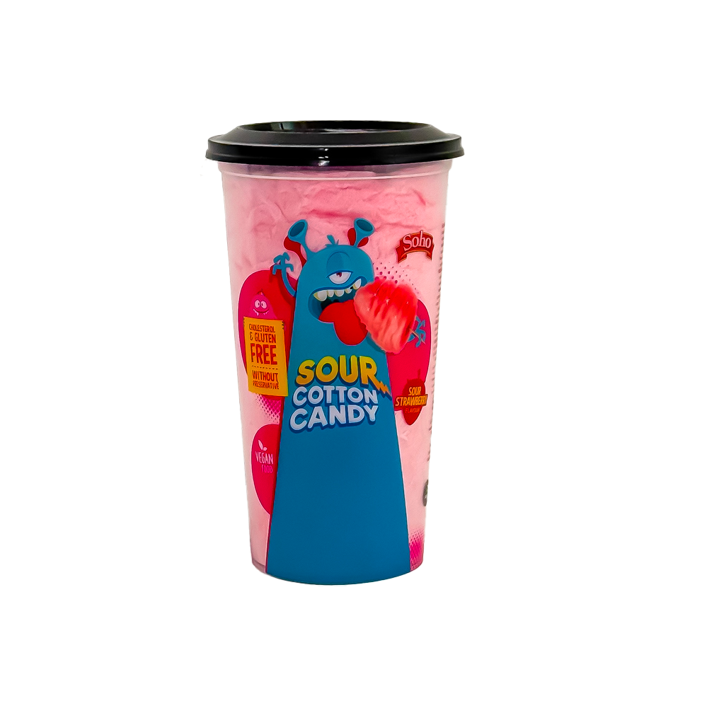 SOUR COTTON CANDY 60G Strawberry O