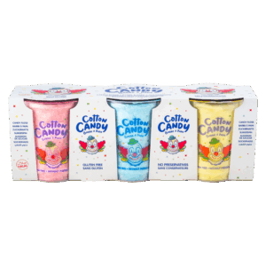 Tripack COTTON CANDY 60G Strawberry, bubble gum and banana Flavors
